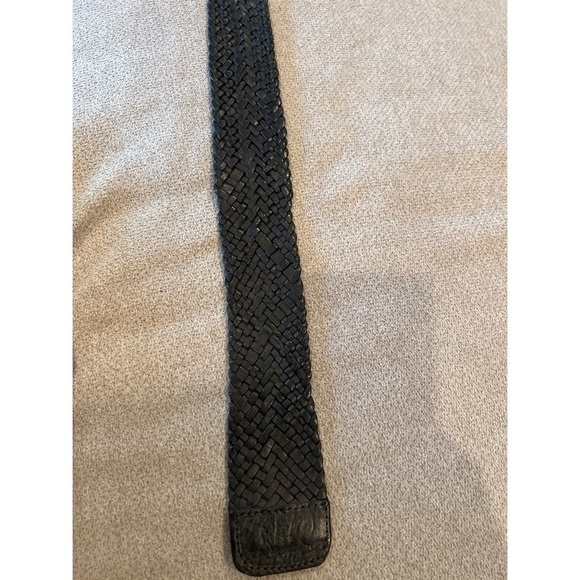 Vintage BLACK BRAIDED BELT BRASS BUCKLE MADE IN MOROCCO - Picture 7 of 8